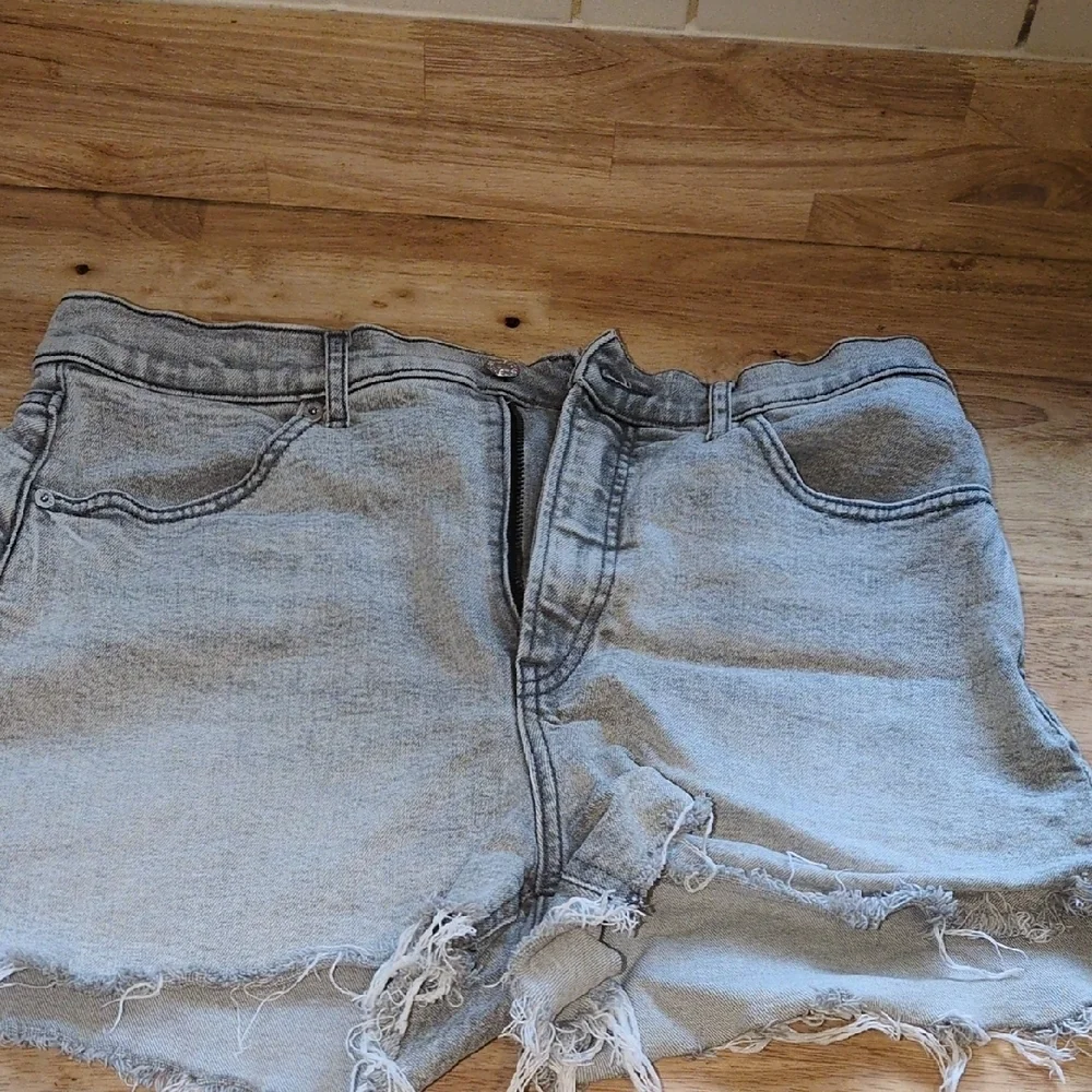 Express Light Blue Distressed Jean Shorts